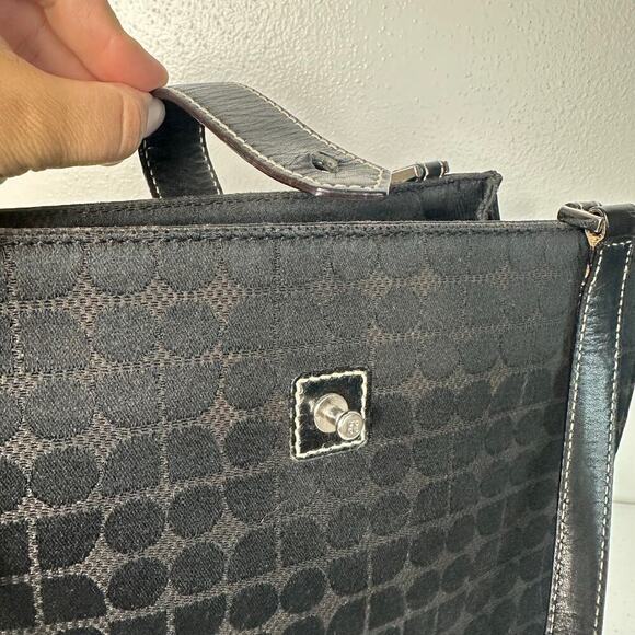 Kate Spade Bag Vintage Tote Shoulder Bag Nylon Fabric Leather Black - Picture 12 of 13